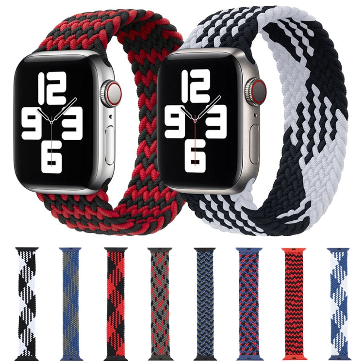Plastic Buckle Mixed Color Nylon Braided Single Loop Watch Band For Apple Watch Series 9&8&7 41mm / SE 3&SE 2&6&SE&5&4 40mm / 3&2&1 38mm, Size:L(Checkered Blue Green) by bashfashion