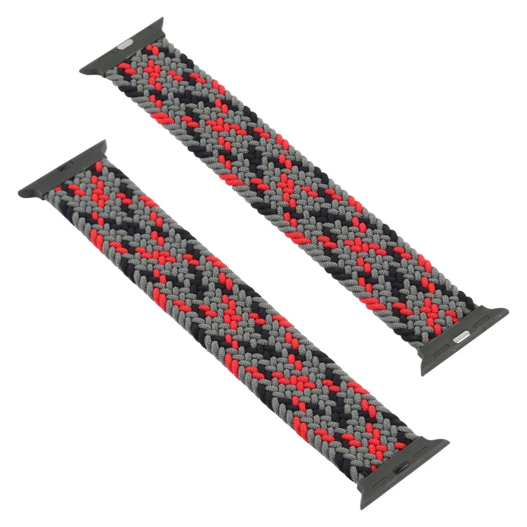 Plastic Buckle Mixed Color Nylon Braided Single Loop Watch Band For Apple Watch Series 9&8&7 41mm / SE 3&SE 2&6&SE&5&4 40mm / 3&2&1 38mm, Size:XL(Camouflage Green) by bashfashion