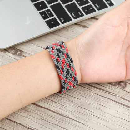 Plastic Buckle Mixed Color Nylon Braided Single Loop Watch Band For Apple Watch Series 9&8&7 41mm / SE 3&SE 2&6&SE&5&4 40mm / 3&2&1 38mm, Size:XL(Camouflage Green) by bashfashion