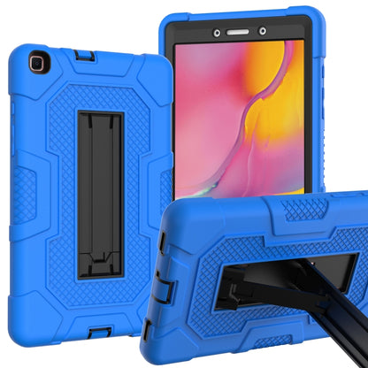 For Samsung Galaxy Tab A 8.0 (2019) / T290 Contrast Color Robot Shockproof Silicone + PC Protective Case with Holder(Blue Black) by bashfashion