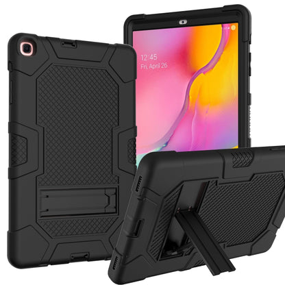 For Samsung Galaxy Tab A 10.1 (2019) / T510 Contrast Color Robot Shockproof Silicone + PC Protective Case with Holder(Black) by bashfashion