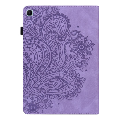 For Samsung Galaxy Tab S6 Lite P610 Peacock Embossed Pattern TPU + PU Horizontal Flip Leather Case with Holder & Card Slots & Wallet & Sleep / Wake-up Function(Purple) by bashfashion