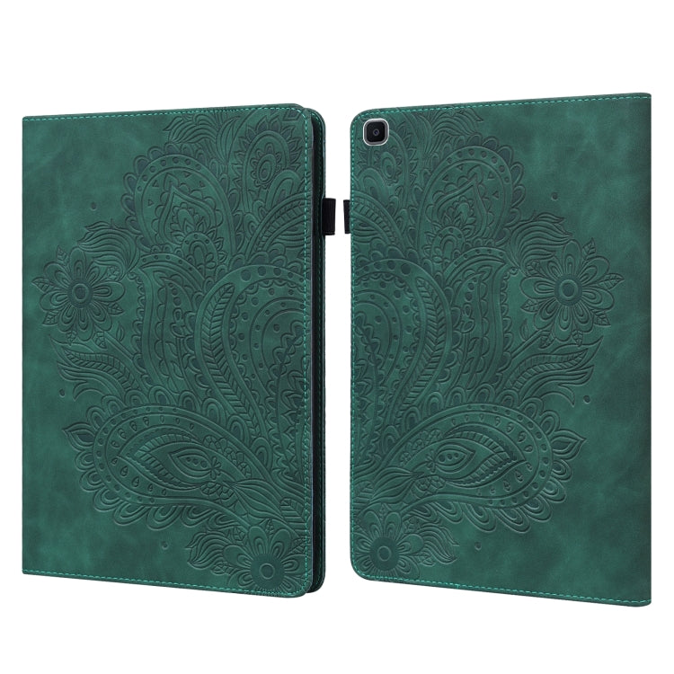 For Samsung Galaxy Tab A 8.0 (2019) T290 Peacock Embossed Pattern TPU + PU Horizontal Flip Leather Case with Holder & Card Slots & Wallet(Green) by bashfashion