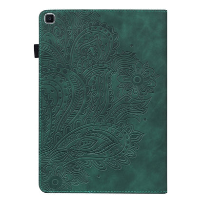 For Samsung Galaxy Tab A 8.0 (2019) T290 Peacock Embossed Pattern TPU + PU Horizontal Flip Leather Case with Holder & Card Slots & Wallet(Green) by bashfashion