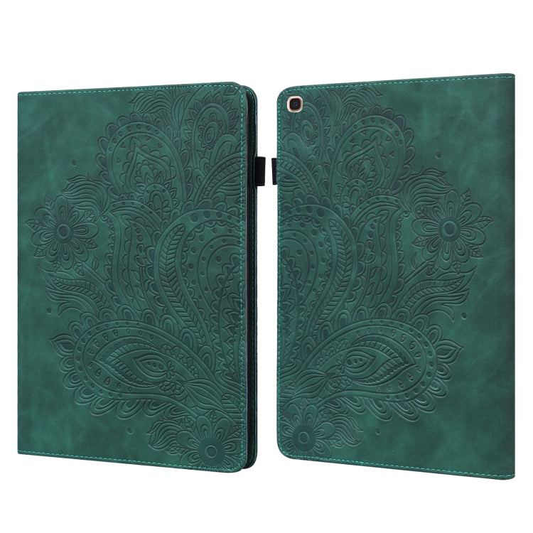 For Samsung Galaxy Tab A 10.1 (2019) T510 Peacock Embossed Pattern TPU + PU Horizontal Flip Leather Case with Holder & Card Slots & Wallet(Green) by bashfashion