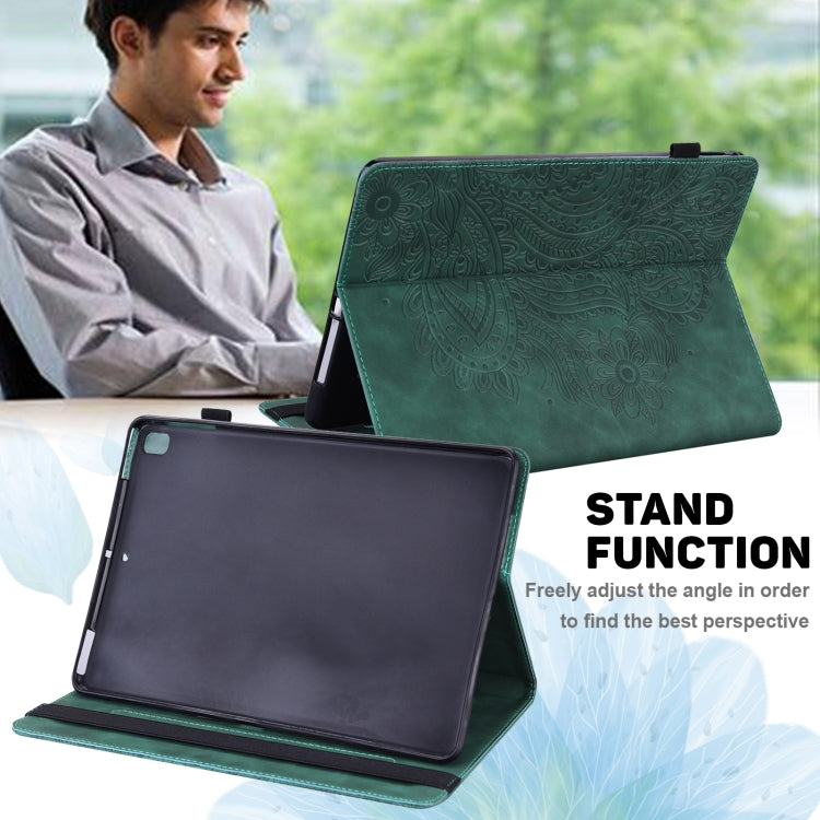 For Samsung Galaxy Tab A 10.1 (2019) T510 Peacock Embossed Pattern TPU + PU Horizontal Flip Leather Case with Holder & Card Slots & Wallet(Green) by bashfashion