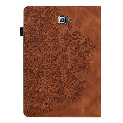 For Samsung Galaxy Tab A 10.1 (2016) T580 Peacock Embossed Pattern TPU + PU Horizontal Flip Leather Case with Holder & Card Slots & Wallet(Brown) by bashfashion