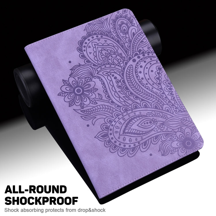 For Samsung Galaxy Tab S8 / Galaxy Tab S7 T875 Peacock Embossed Pattern TPU + PU Horizontal Flip Leather Case with Holder & Card Slots & Wallet(Purple) by bashfashion