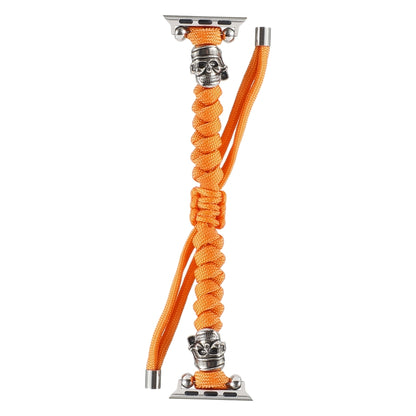 Skull Umbrella Cord Braided Watch Band For Apple Watch Series 9&8&7 41mm / SE 3&SE 2&6&SE&5&4 40mm / 3&2&1 38mm(Orange) by bashfashion