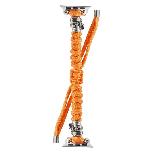 Skull Umbrella Cord Braided Watch Band For Apple Watch Series 9&8&7 41mm / SE 3&SE 2&6&SE&5&4 40mm / 3&2&1 38mm(Orange) by bashfashion