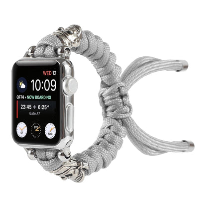 Skull Umbrella Cord Braided Watch Band For Apple Watch Series 9&8&7 41mm / SE 3&SE 2&6&SE&5&4 40mm / 3&2&1 38mm(Grey) by bashfashion