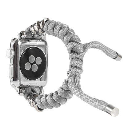 Skull Umbrella Cord Braided Watch Band For Apple Watch Series 9&8&7 41mm / SE 3&SE 2&6&SE&5&4 40mm / 3&2&1 38mm(Grey) by bashfashion