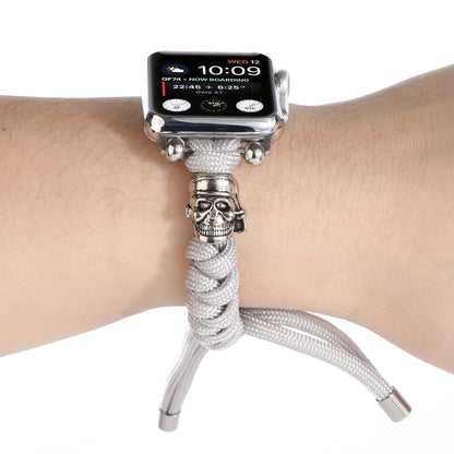Skull Umbrella Cord Braided Watch Band For Apple Watch Series 9&8&7 41mm / SE 3&SE 2&6&SE&5&4 40mm / 3&2&1 38mm(Grey) by bashfashion