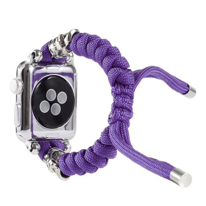 Skull Umbrella Cord Braided Watch Band For Apple Watch Series 9&8&7 41mm / SE 3&SE 2&6&SE&5&4 40mm / 3&2&1 38mm(Purple) by bashfashion