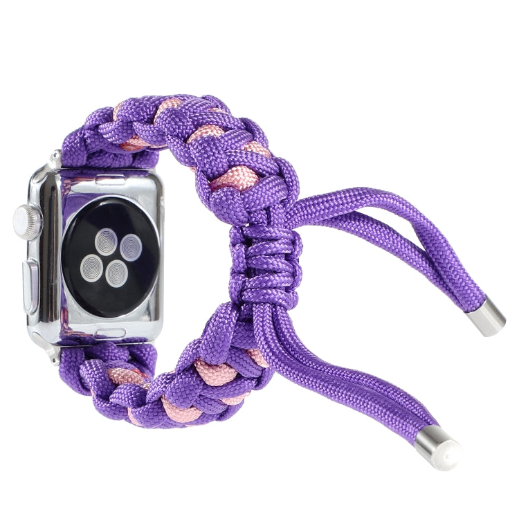 Braided Umbrella Cord Watch Band For Apple Watch Ultra 49mm&Watch Ultra 2 49mm / Series 9&8&7 45mm / SE 3&SE 2&6&SE&5&4 44mm / 3&2&1 42mm(Purple) by bashfashion