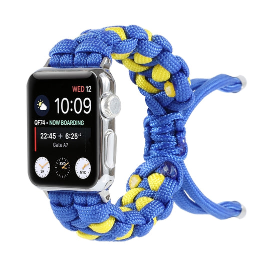 Braided Umbrella Cord Watch Band For Apple Watch Ultra 49mm&Watch Ultra 2 49mm / Series 9&8&7 45mm / SE 3&SE 2&6&SE&5&4 44mm / 3&2&1 42mm(Blue) by bashfashion