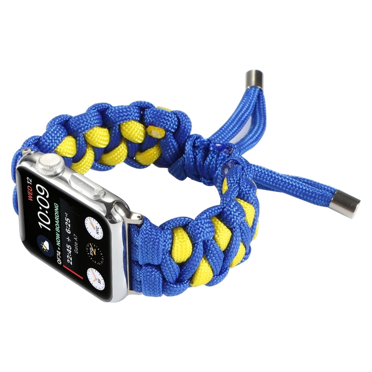 Braided Umbrella Cord Watch Band For Apple Watch Ultra 49mm&Watch Ultra 2 49mm / Series 9&8&7 45mm / SE 3&SE 2&6&SE&5&4 44mm / 3&2&1 42mm(Blue) by bashfashion