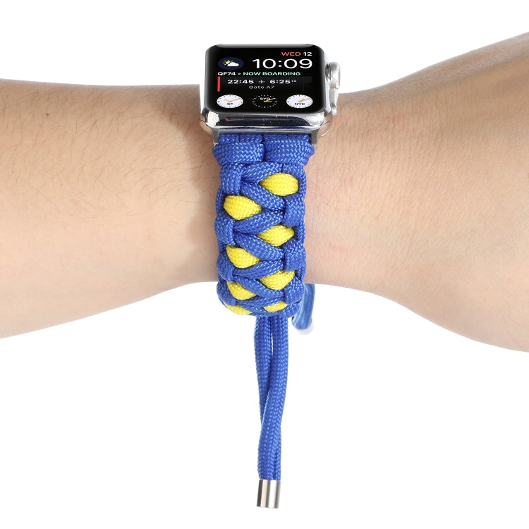 Braided Umbrella Cord Watch Band For Apple Watch Ultra 49mm&Watch Ultra 2 49mm / Series 9&8&7 45mm / SE 3&SE 2&6&SE&5&4 44mm / 3&2&1 42mm(Blue) by bashfashion