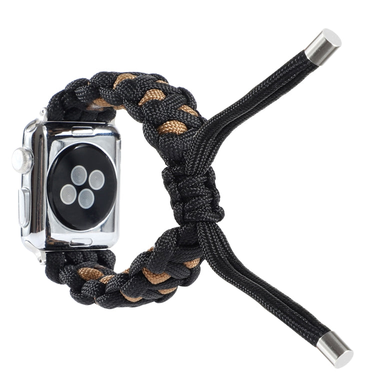 Braided Umbrella Cord Watch Band For Apple Watch Series 7 45mm / 6 & SE & 5 & 4 44mm / 3 & 2 & 1 42mm(Black) by bashfashion