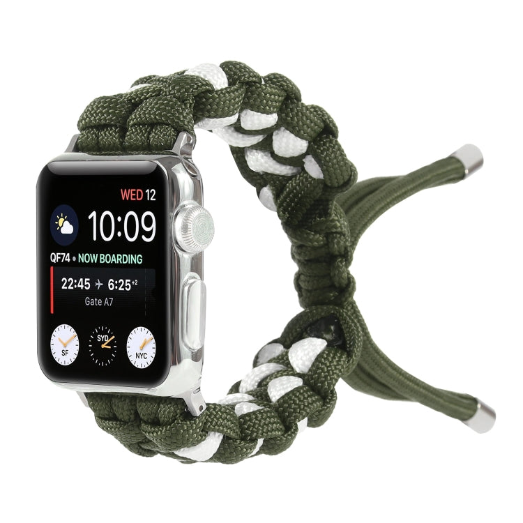 Braided Umbrella Cord Watch Band For Apple Watch Series 7 45mm / 6 & SE & 5 & 4 44mm / 3 & 2 & 1 42mm(Green) by bashfashion