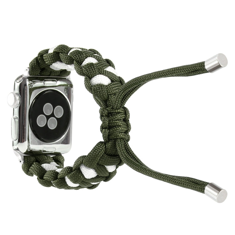 Braided Umbrella Cord Watch Band For Apple Watch Series 7 45mm / 6 & SE & 5 & 4 44mm / 3 & 2 & 1 42mm(Green) by bashfashion