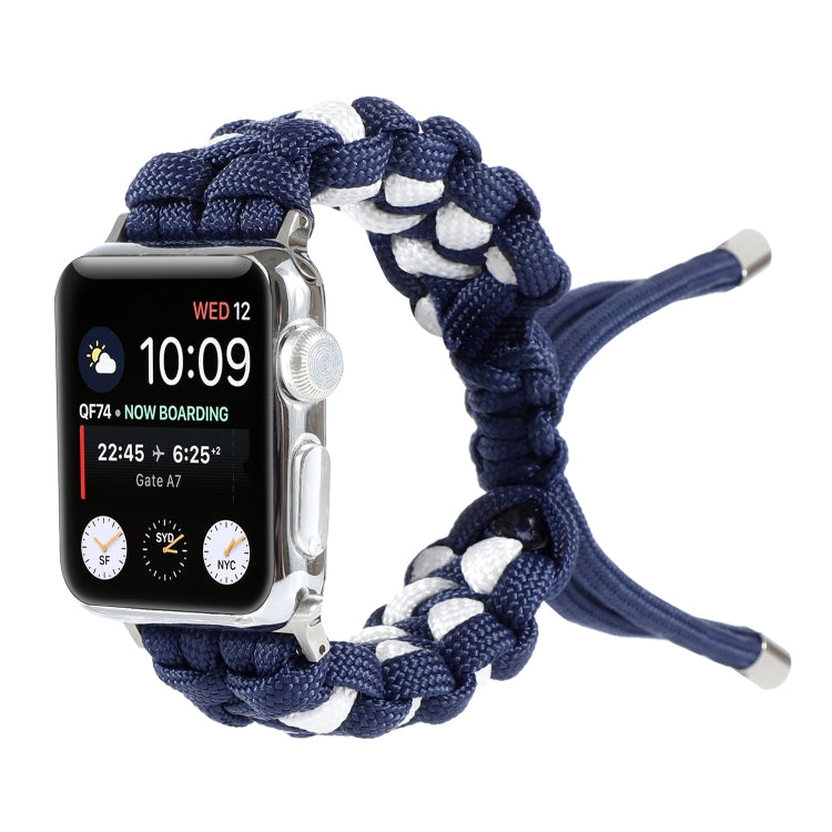 Braided Umbrella Cord Watch Band For Apple Watch Ultra 49mm&Watch Ultra 2 49mm / Series 9&8&7 45mm / SE 3&SE 2&6&SE&5&4 44mm / 3&2&1 42mm(Dark Blue) by bashfashion