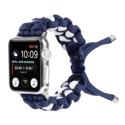 Braided Umbrella Cord Watch Band For Apple Watch Ultra 49mm&Watch Ultra 2 49mm / Series 9&8&7 45mm / SE 3&SE 2&6&SE&5&4 44mm / 3&2&1 42mm(Dark Blue) by bashfashion