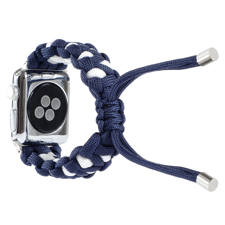 Braided Umbrella Cord Watch Band For Apple Watch Ultra 49mm&Watch Ultra 2 49mm / Series 9&8&7 45mm / SE 3&SE 2&6&SE&5&4 44mm / 3&2&1 42mm(Dark Blue) by bashfashion