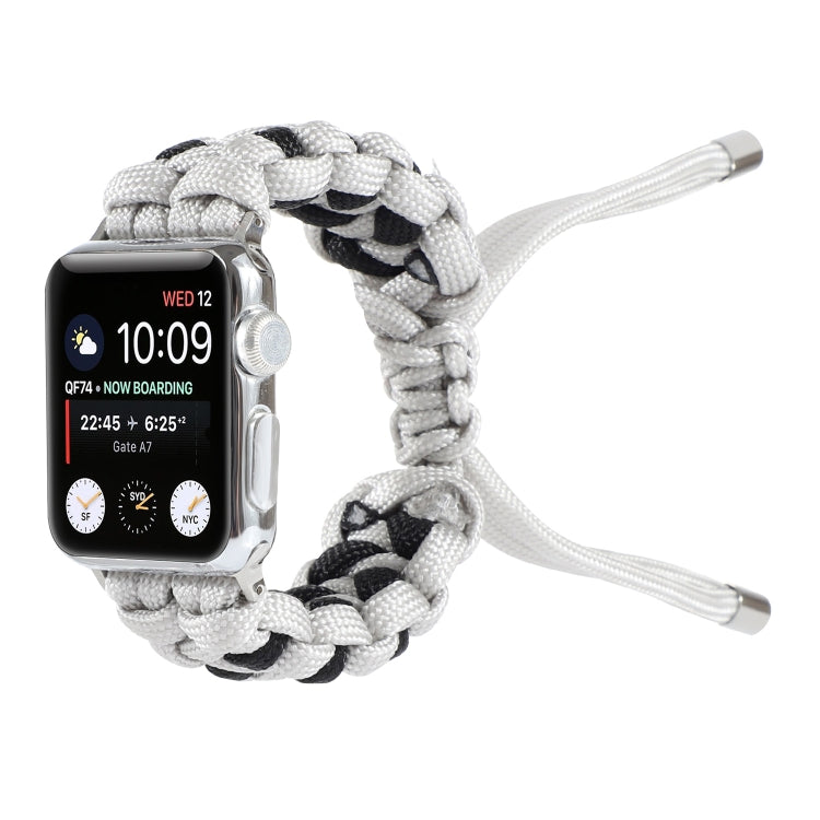 Braided Umbrella Cord Watch Band For Apple Watch Series 7 45mm / 6 & SE & 5 & 4 44mm / 3 & 2 & 1 42mm(Grey) by bashfashion