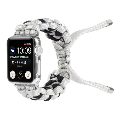 Braided Umbrella Cord Watch Band For Apple Watch Series 7 45mm / 6 & SE & 5 & 4 44mm / 3 & 2 & 1 42mm(Grey) by bashfashion