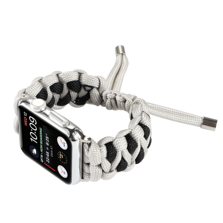 Braided Umbrella Cord Watch Band For Apple Watch Series 7 45mm / 6 & SE & 5 & 4 44mm / 3 & 2 & 1 42mm(Grey) by bashfashion
