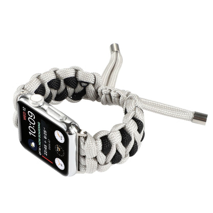 Braided Umbrella Cord Watch Band For Apple Watch Series 7 45mm / 6 & SE & 5 & 4 44mm / 3 & 2 & 1 42mm(Grey) by bashfashion