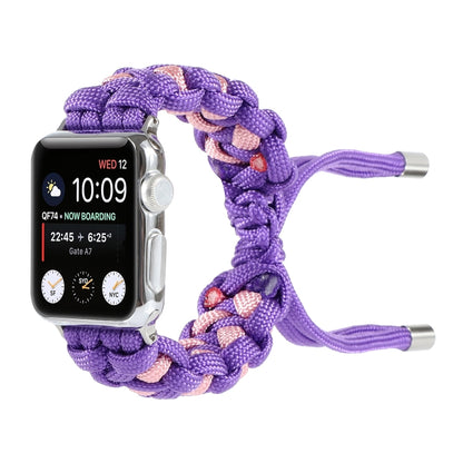 Braided Umbrella Cord Watch Band For Apple Watch Series 9&8&7 41mm / SE 3&SE 2&6&SE&5&4 40mm / 3&2&1 38mm(Purple) by bashfashion