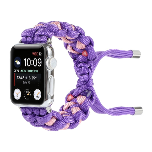 Braided Umbrella Cord Watch Band For Apple Watch Series 9&8&7 41mm / SE 3&SE 2&6&SE&5&4 40mm / 3&2&1 38mm(Purple) by bashfashion