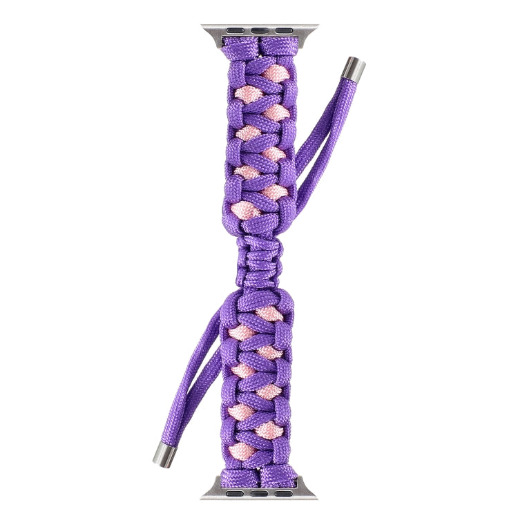 Braided Umbrella Cord Watch Band For Apple Watch Series 9&8&7 41mm / SE 3&SE 2&6&SE&5&4 40mm / 3&2&1 38mm(Purple) by bashfashion