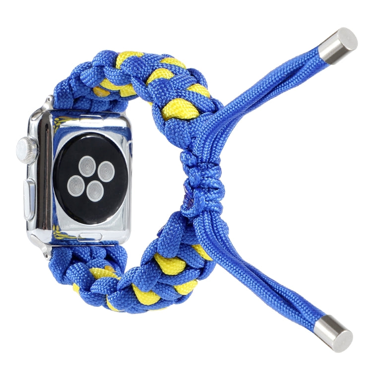 Braided Umbrella Cord Watch Band For Apple Watch Series 9&8&7 41mm / SE 3&SE 2&6&SE&5&4 40mm / 3&2&1 38mm(Blue) by bashfashion
