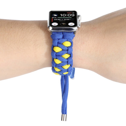 Braided Umbrella Cord Watch Band For Apple Watch Series 9&8&7 41mm / SE 3&SE 2&6&SE&5&4 40mm / 3&2&1 38mm(Blue) by bashfashion
