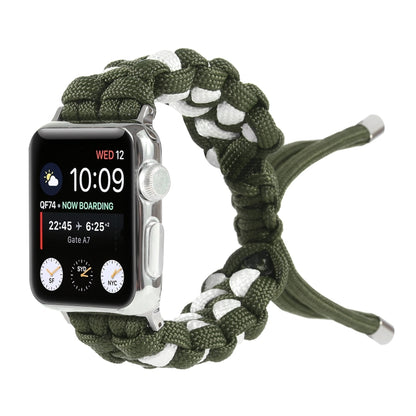 Braided Umbrella Cord Watch Band For Apple Watch Series 9&8&7 41mm / SE 3&SE 2&6&SE&5&4 40mm / 3&2&1 38mm(Green) by bashfashion