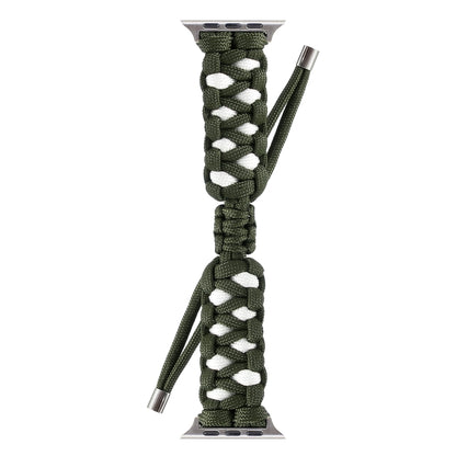 Braided Umbrella Cord Watch Band For Apple Watch Series 9&8&7 41mm / SE 3&SE 2&6&SE&5&4 40mm / 3&2&1 38mm(Green) by bashfashion