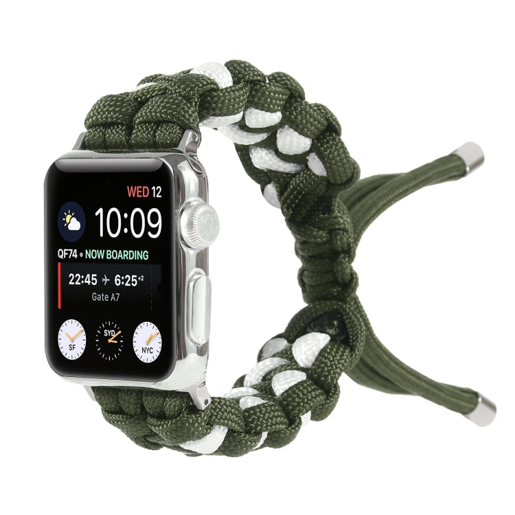 Braided Umbrella Cord Watch Band For Apple Watch Series 9&8&7 41mm / SE 3&SE 2&6&SE&5&4 40mm / 3&2&1 38mm(Green) by bashfashion