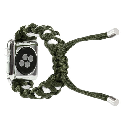 Braided Umbrella Cord Watch Band For Apple Watch Series 9&8&7 41mm / SE 3&SE 2&6&SE&5&4 40mm / 3&2&1 38mm(Green) by bashfashion