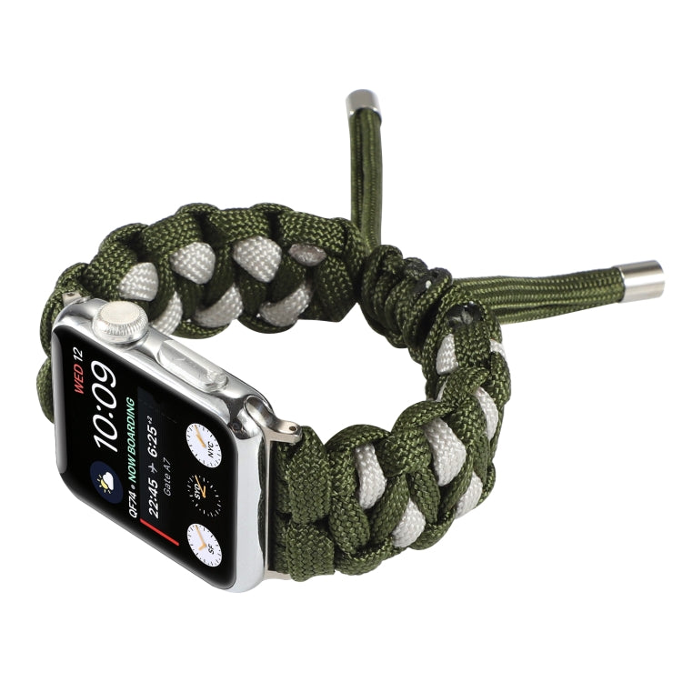 Braided Umbrella Cord Watch Band For Apple Watch Series 9&8&7 41mm / SE 3&SE 2&6&SE&5&4 40mm / 3&2&1 38mm(Green) by bashfashion