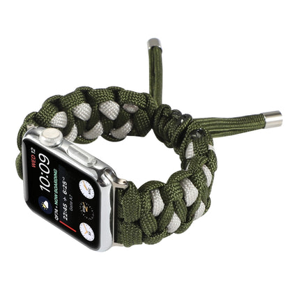 Braided Umbrella Cord Watch Band For Apple Watch Series 9&8&7 41mm / SE 3&SE 2&6&SE&5&4 40mm / 3&2&1 38mm(Green) by bashfashion