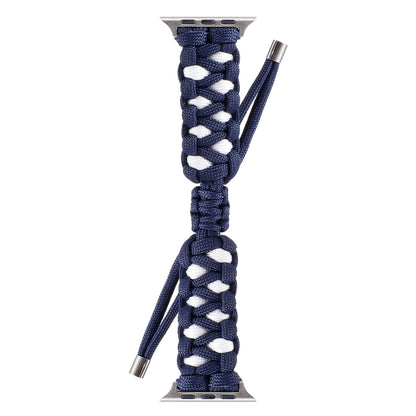 Braided Umbrella Cord Watch Band For Apple Watch Series 9&8&7 41mm / SE 3&SE 2&6&SE&5&4 40mm / 3&2&1 38mm(Dark Blue) by bashfashion