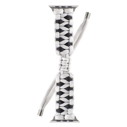 Braided Umbrella Cord Watch Band For Apple Watch Series 9&8&7 41mm / SE 3&SE 2&6&SE&5&4 40mm / 3&2&1 38mm(Grey) by bashfashion