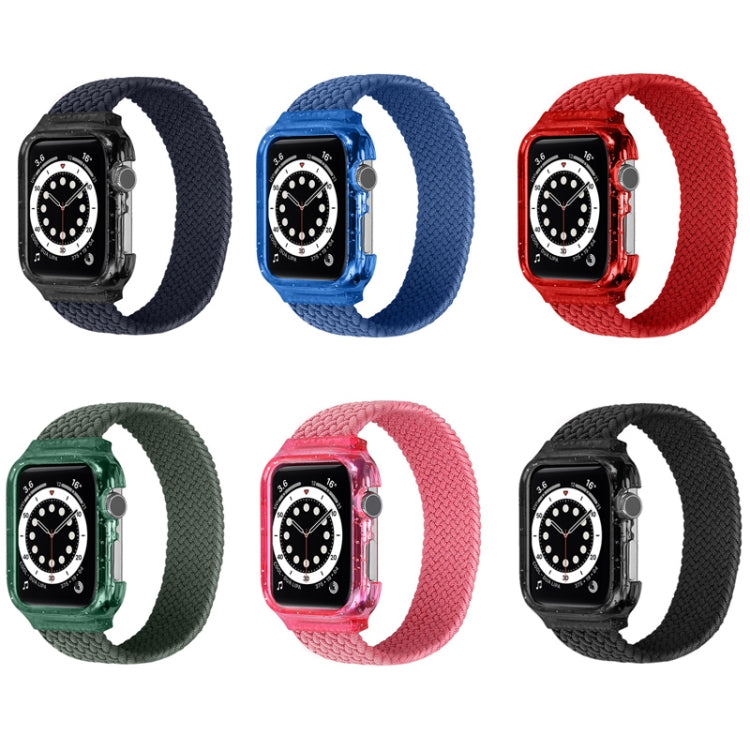 Weave Wrist Strap Watch Bands with Frame For Apple Watch Series 7 41mm / & 6 & SE & 5 & 4 40mm , Length:128mm(Black) by bashfashion