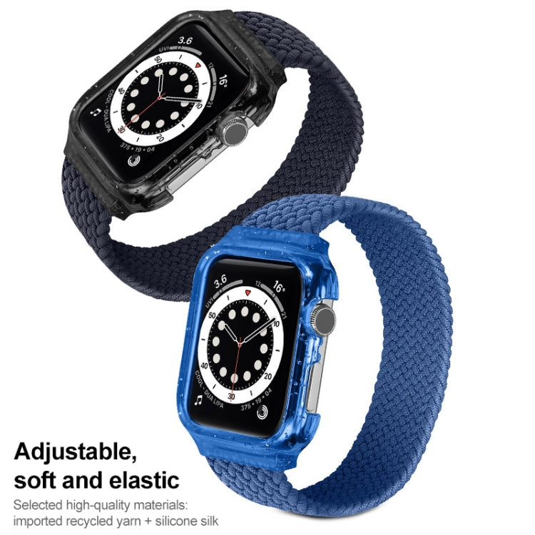 Weave Wrist Strap Watch Bands with Frame For Apple Watch Series 7 41mm / & 6 & SE & 5 & 4 40mm , Length:128mm(Charcoal) by bashfashion