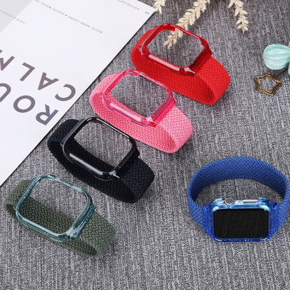 Weave Wrist Strap Watch Bands with Frame For Apple Watch Series 7 41mm / & 6 & SE & 5 & 4 40mm , Length:128mm(Charcoal) by bashfashion