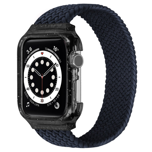 Weave Wrist Strap Watch Bands with Frame For Apple Watch Series 7 41mm / 6 & SE & 5 & 4 40mm / 3 & 2 & 1 38mm, Length:135mm(Charcoal) by bashfashion