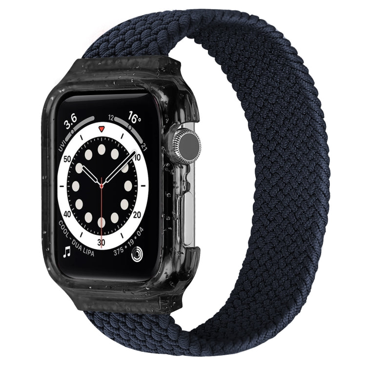 Weave Wrist Strap Watch Bands with Frame For Apple Watch Series 9&8&7 41mm / SE 3&SE 2&6&SE&5&4 40mm / 3&2&1 38mm, Length:145mm(Charcoal) by bashfashion